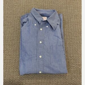 Brooks Brothers Original Polo Shirt All Cotton Button Down Sz L Blue Striped